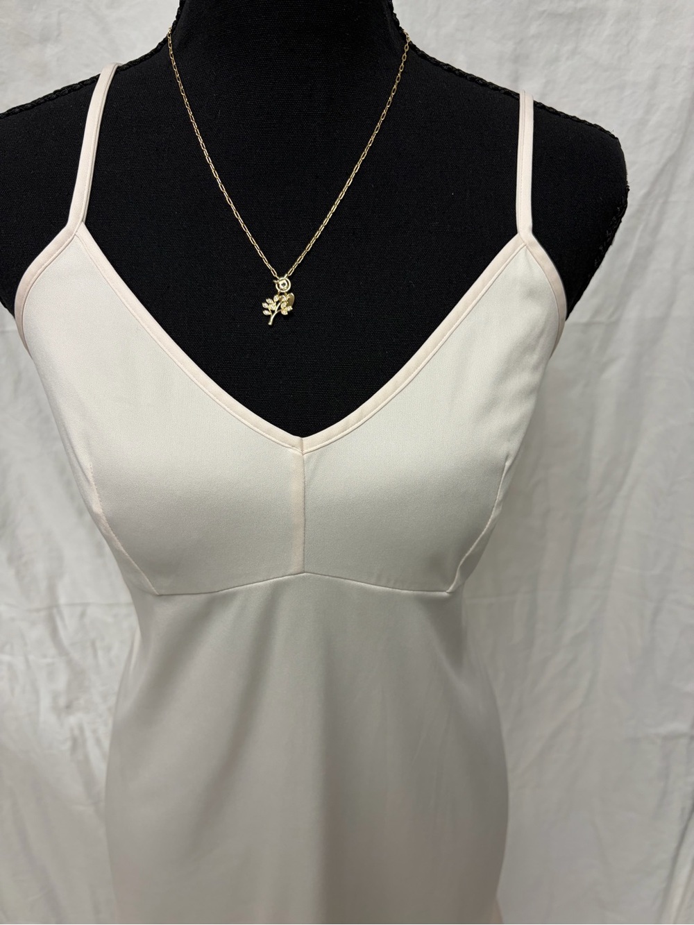 Elegant Cream Mini Slip Dress with Adjustable Spaghetti Straps
